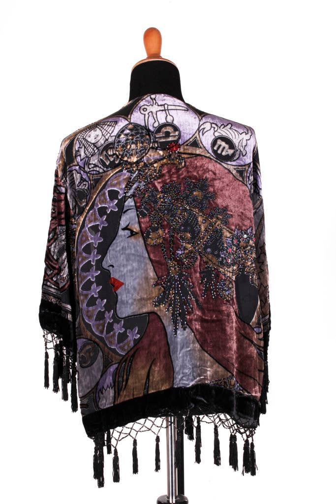 Short Beaded Jacket - Lady Face: BLK