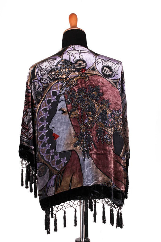 Short Beaded Jacket - Lady Face: BLK