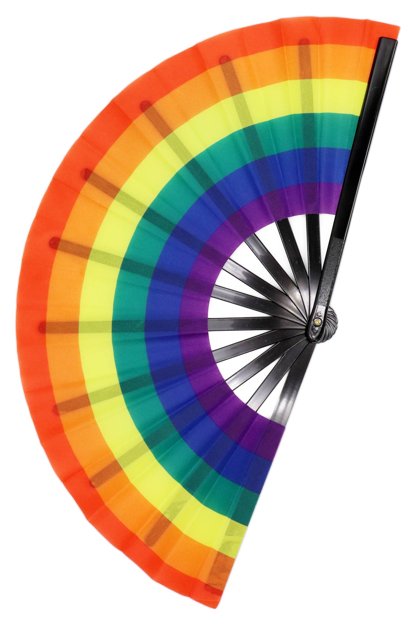 Large Rainbow Pride Handheld Folding Fan - 13 Inch