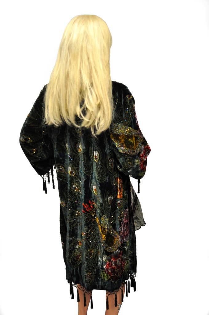 1815 - Velvet Peacock Jacket: Purple