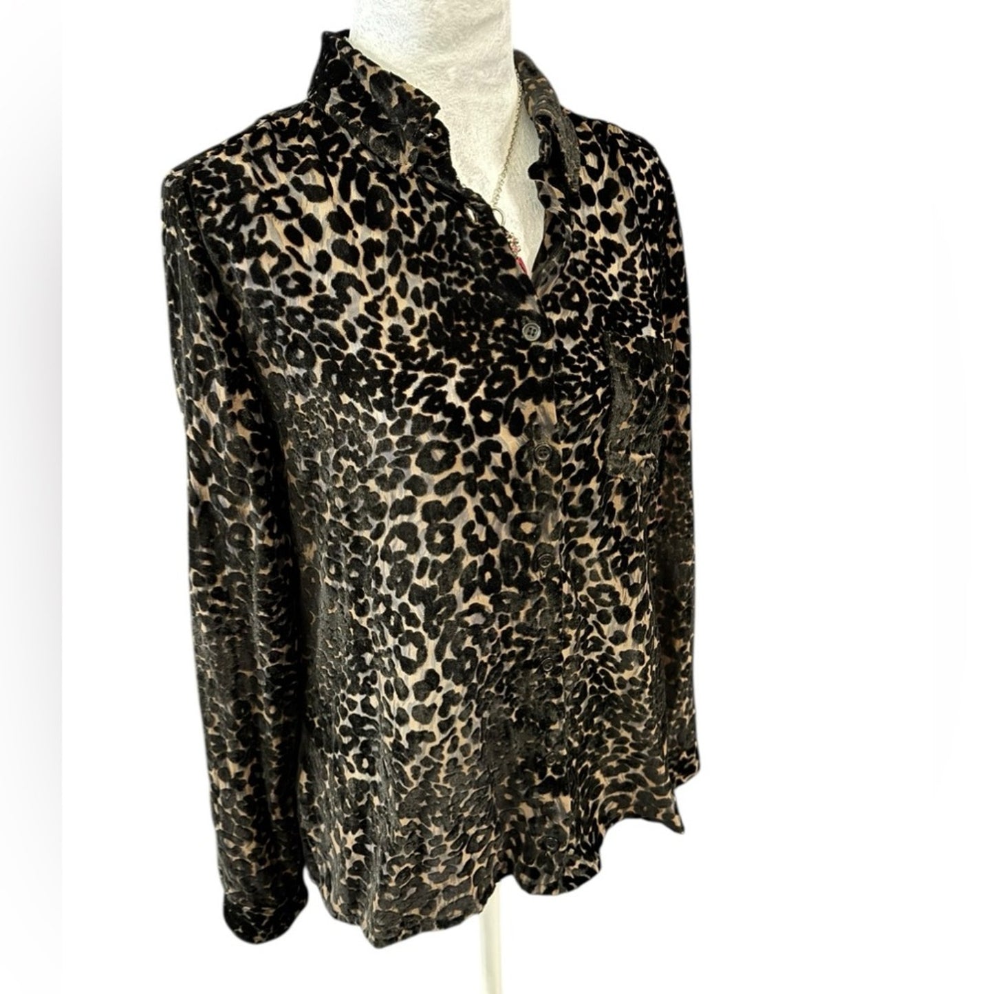Moda international Vintage Leopard Velvet Burnout Size S