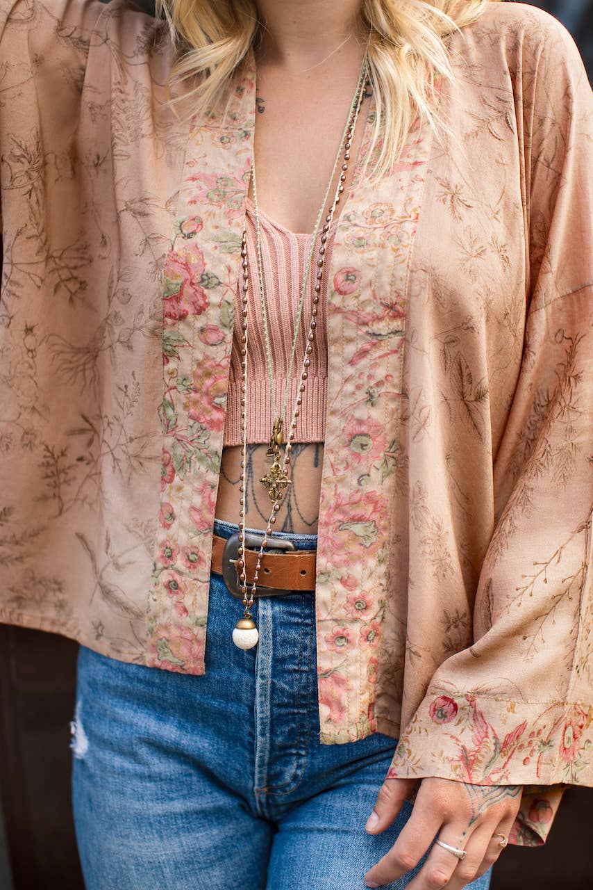 Map of My Heart Pixie Duster Cropped Kimono w/ Heart