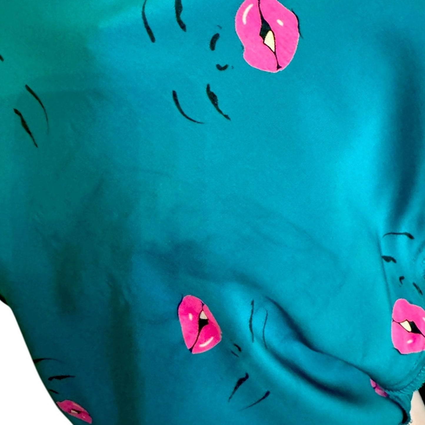 Betsey Johnson Unique Ultra Rare Marylin Wink Silk Dress READ DESc Small Flaw Size 10