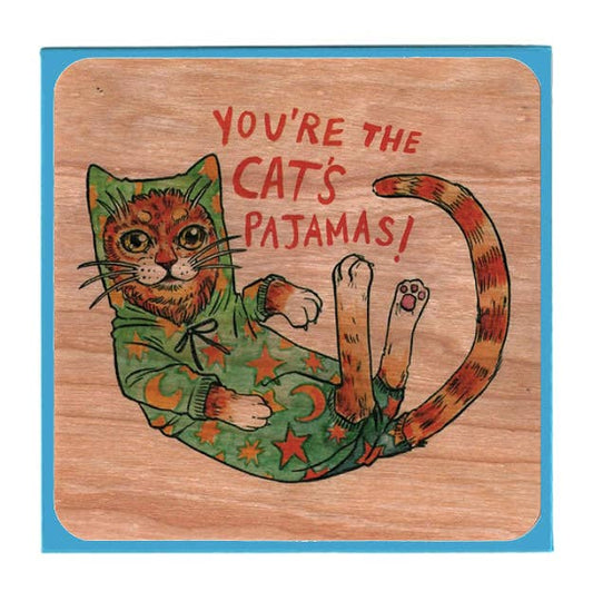 Wood Card Flat - Cats Pajama's