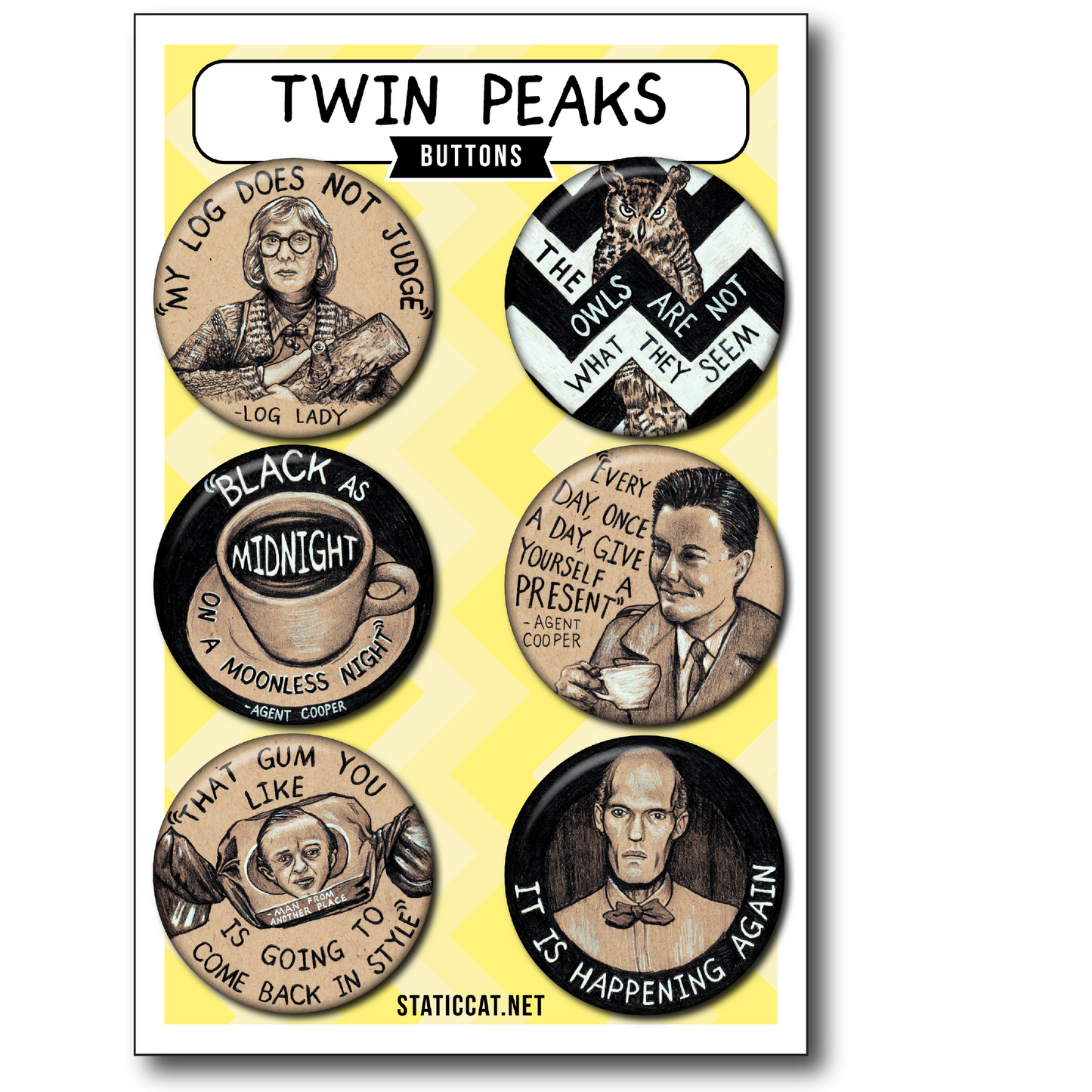 Twin Peaks (6-Pack) - Pins: Small 6-pack pins