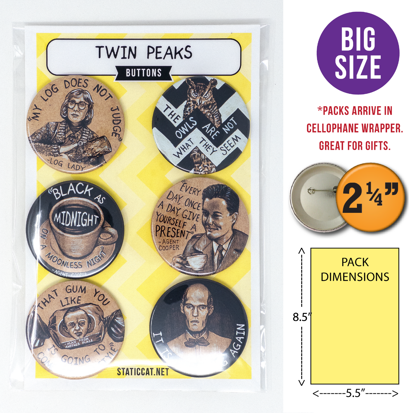 Twin Peaks (6-Pack) - Pins: Small 6-pack pins
