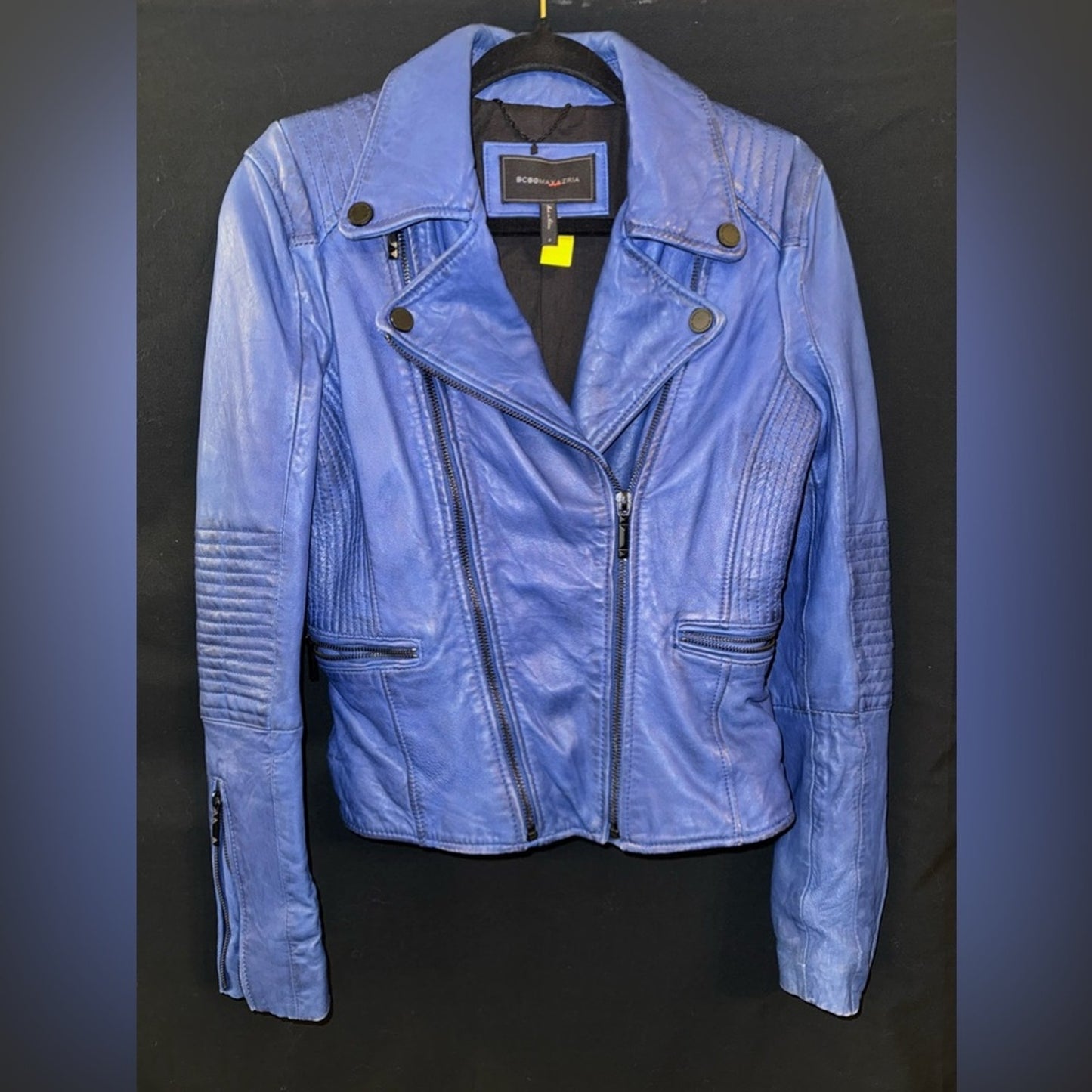 BCBG MAX AZRIA Cobalt Blue MC MOTO Jacket