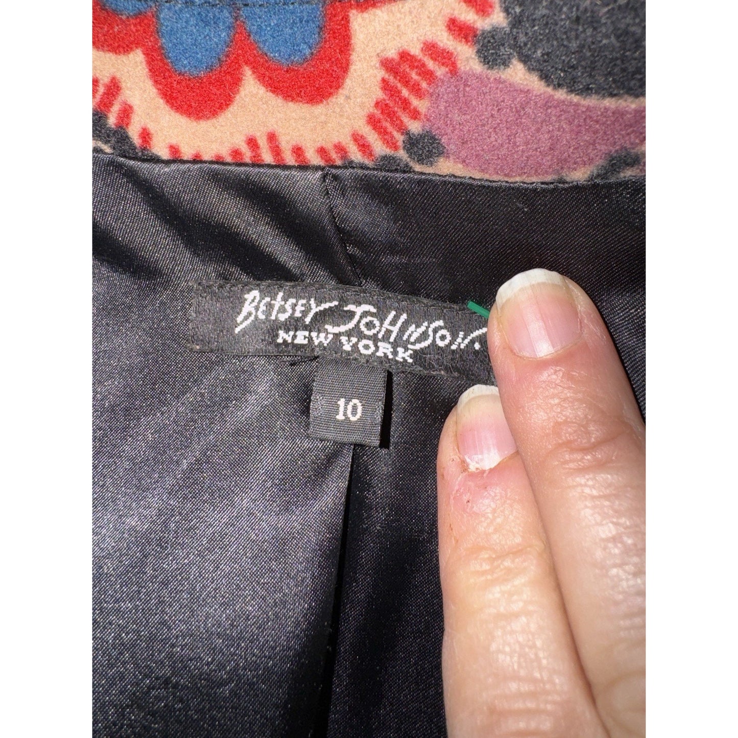 Betsey Johnson Vintage Velour Trench Coat Size 10 Y2K Black Label