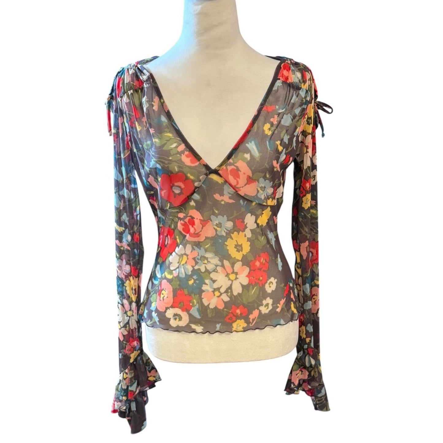 Betsey Johnson Rare Y2K Mesh top size M