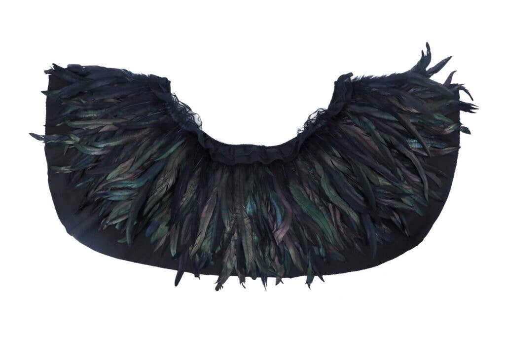 CA11 - Gothic Dark Green Feather cape