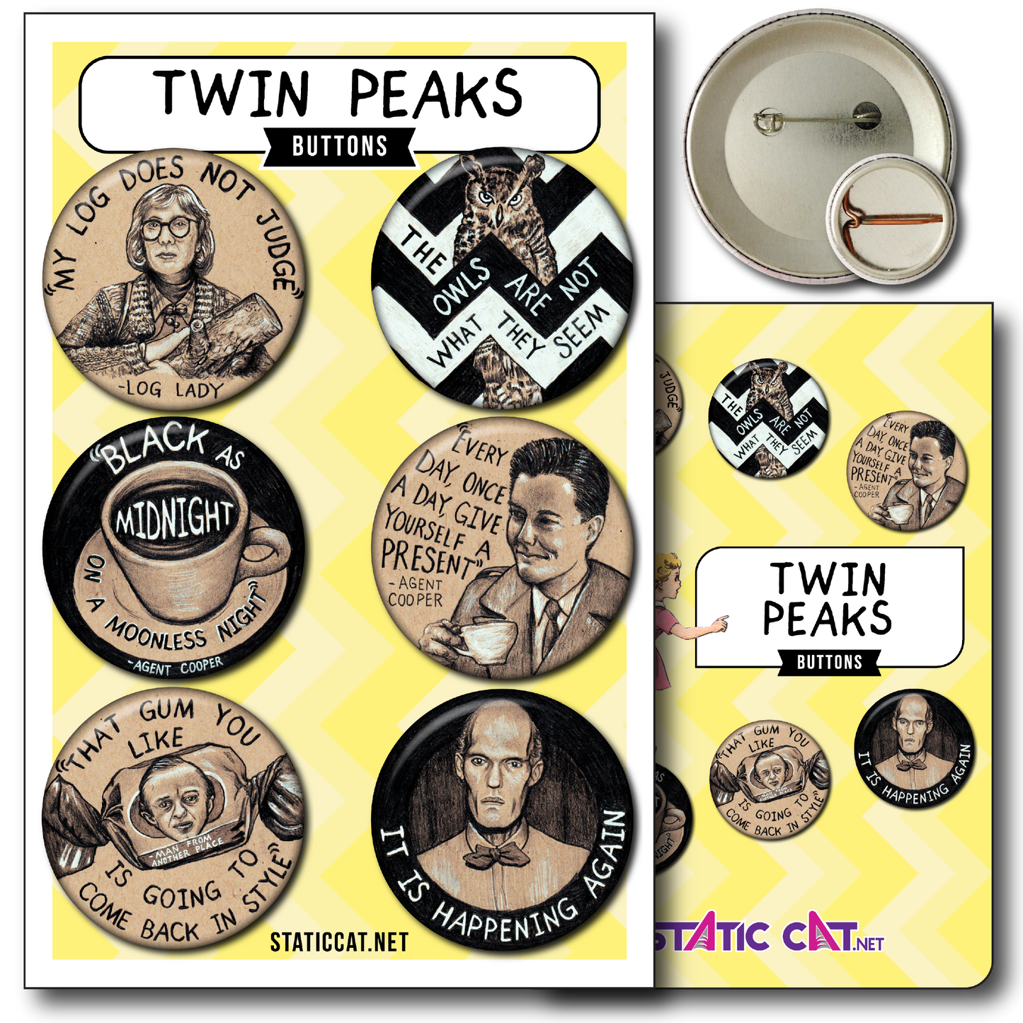 Twin Peaks (6-Pack) - Pins: Small 6-pack pins