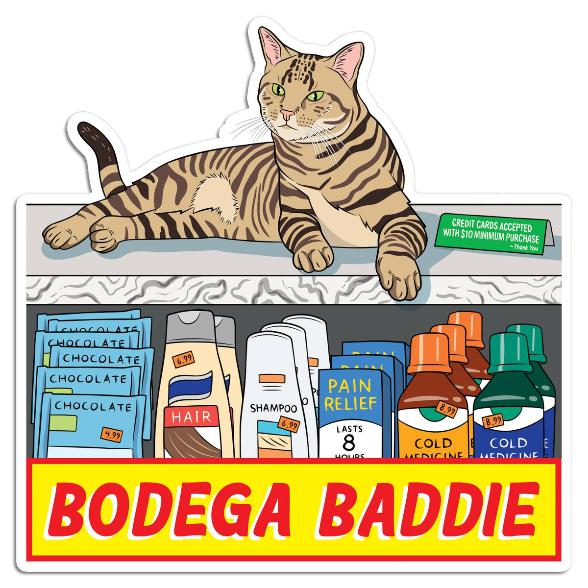 Bodega Baddie Cat Die Cut Sticker
