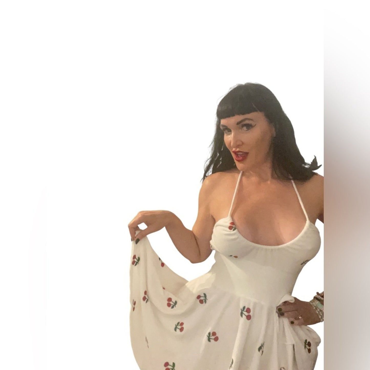 Betsey Johnson Y2K Rare Cherry Terry Cloth Dress S