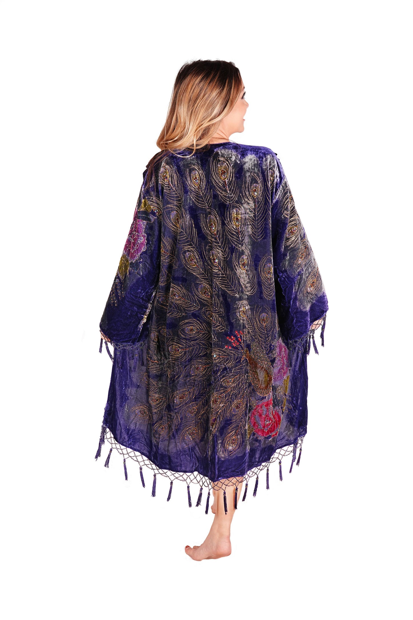Velvet Peacock Jacket: Black