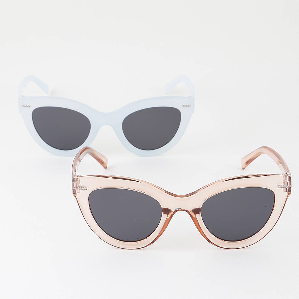 Multi Minimal Cateye Sunglasses: MIX