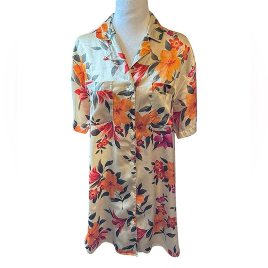 Victorias Secret Floral Button-Up Shirt Size L