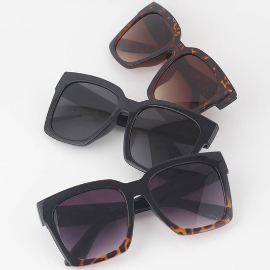 Tortoise Oversized Box Sunglasses: MIX