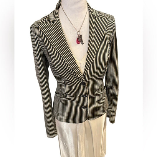 Betsey Johnson Y2K Era striped Nautical Blazer Size 4