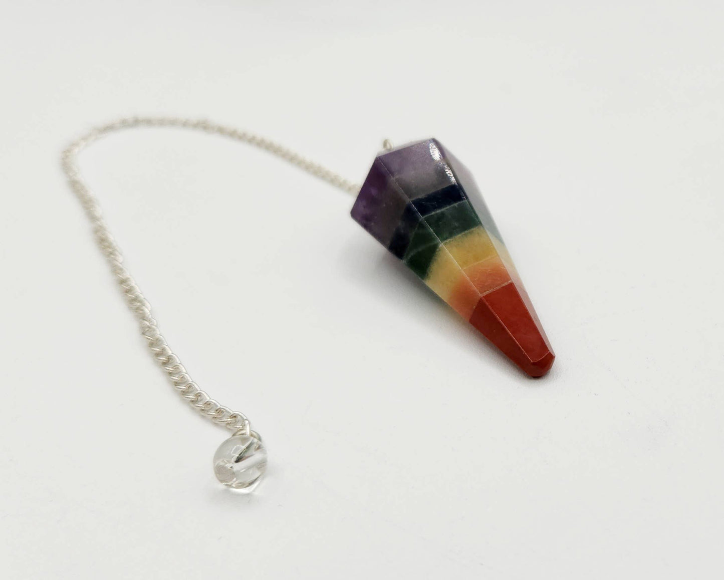Seven Chakra Pendulum w/Silver Color Chain