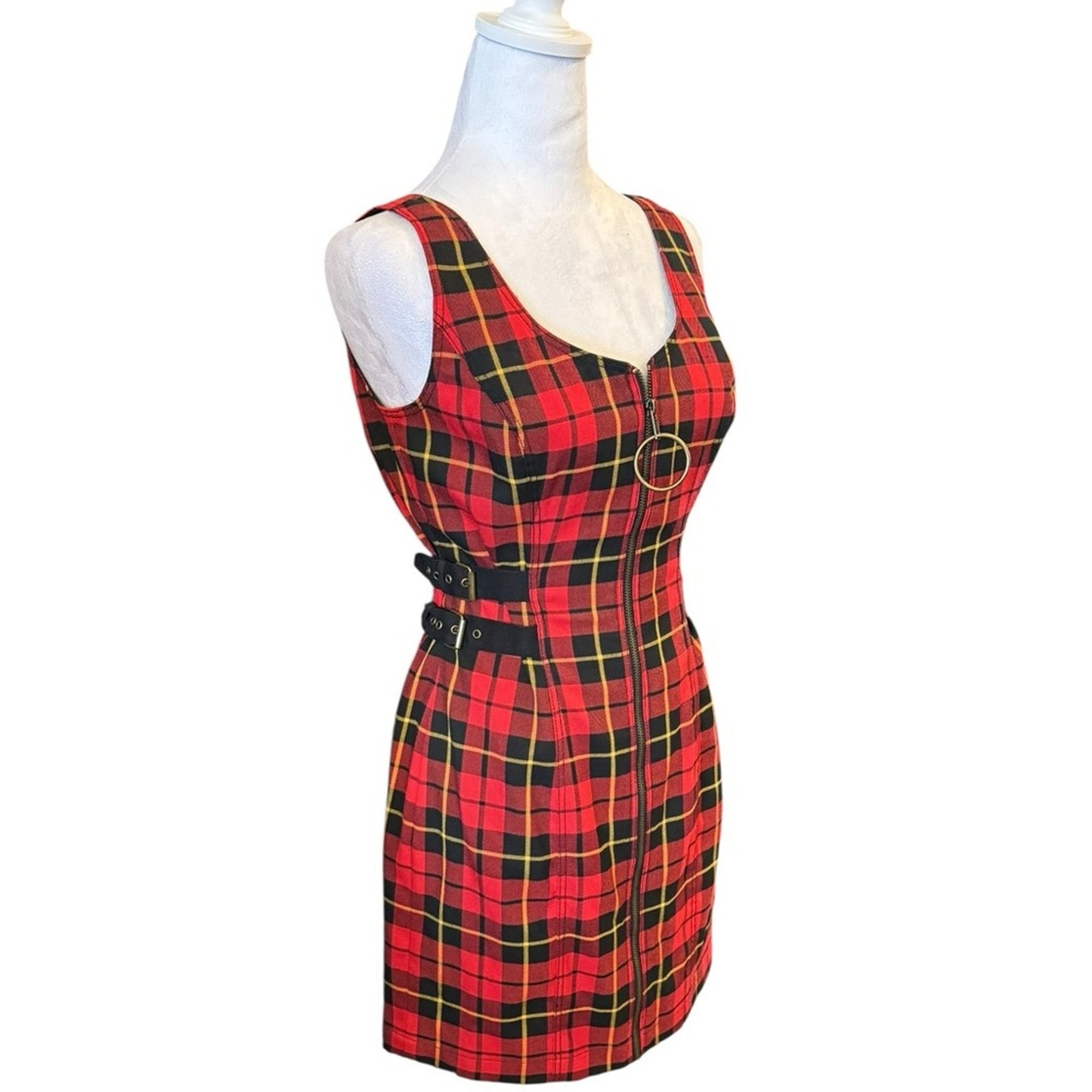 Betsey Johnson Y2K Dark Academia Tartan Sheath Dress Size 8