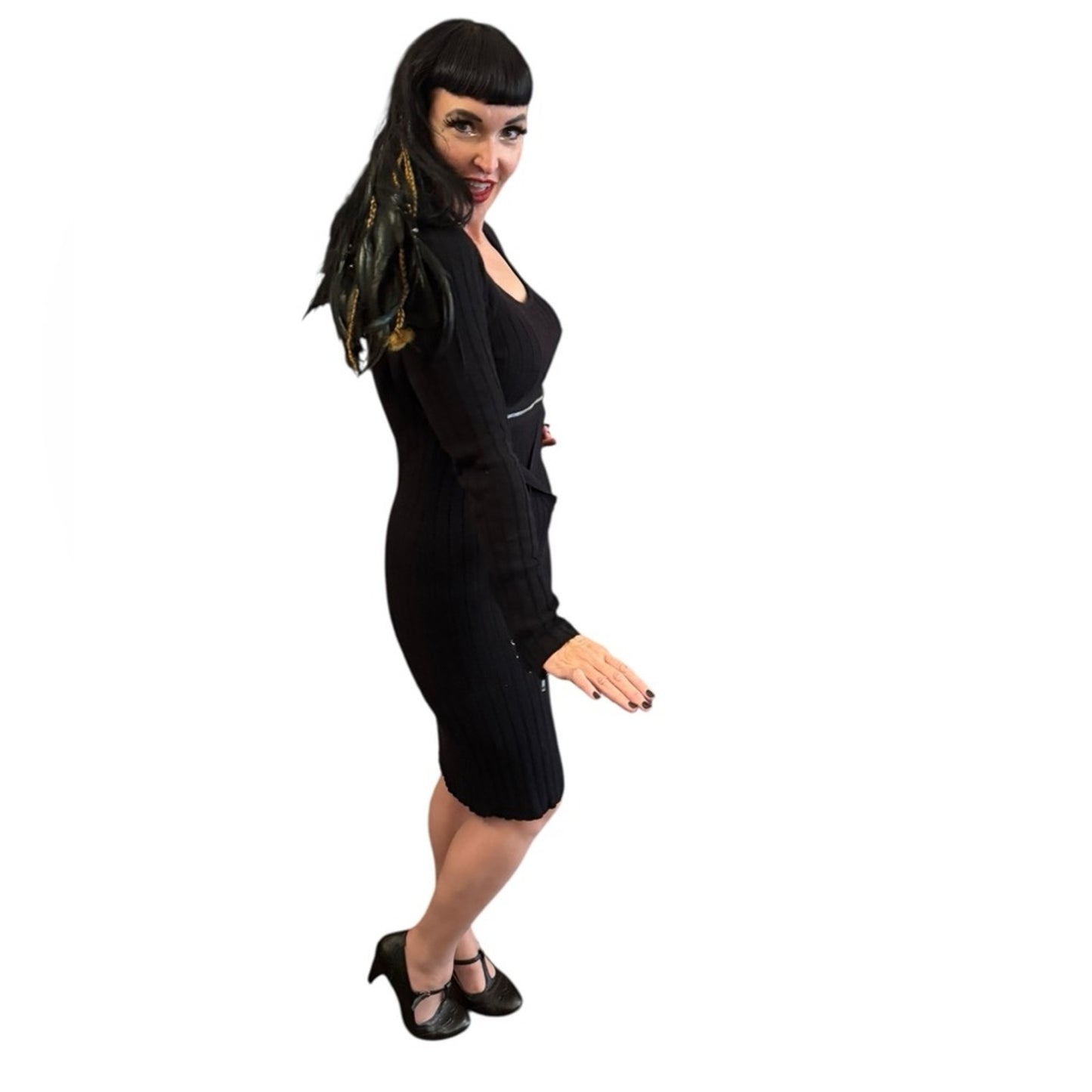 Betsey Johnson Y2K Era Bondage Sweater Dress size L