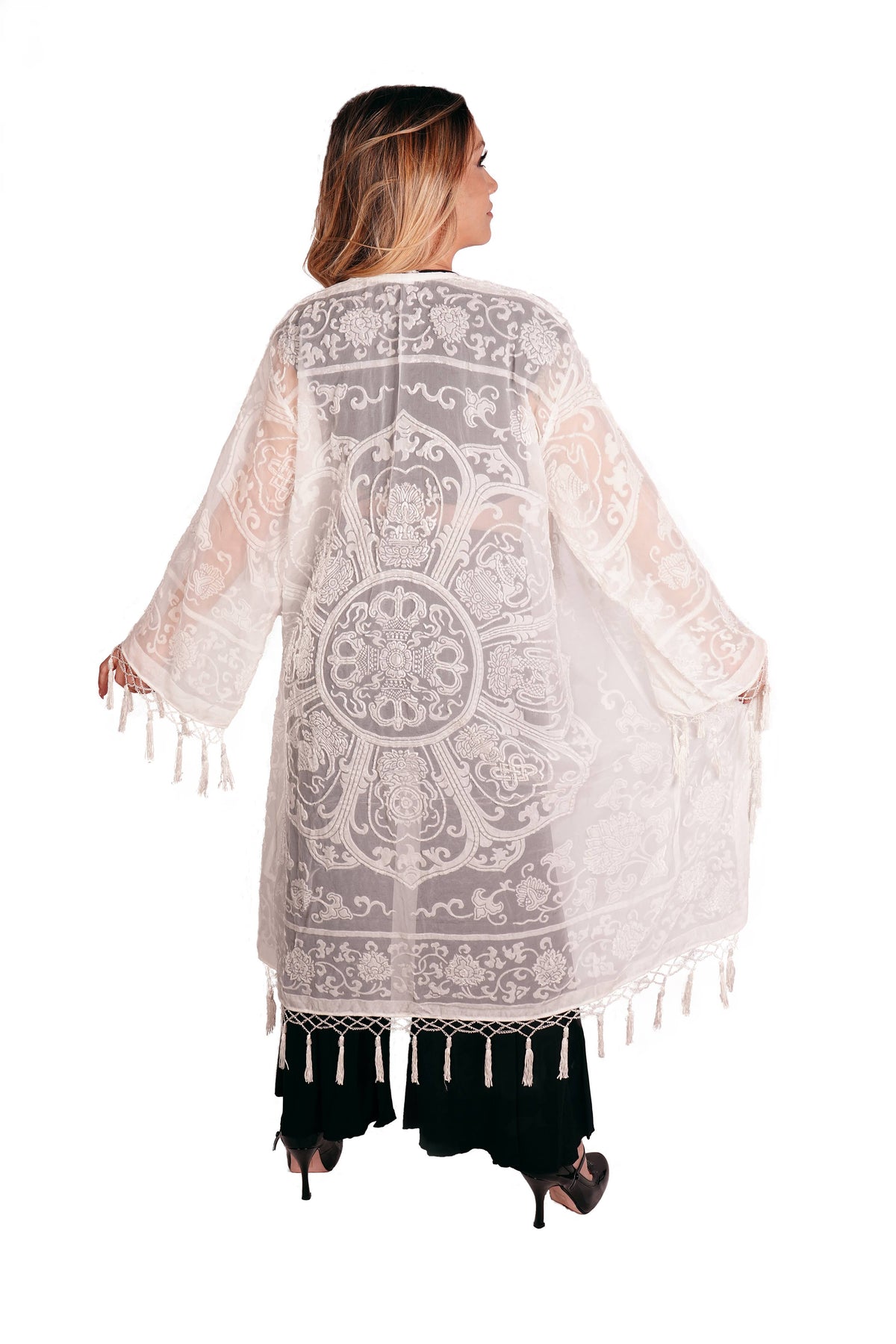 1813 - Medallion Long Jacket: Purple
