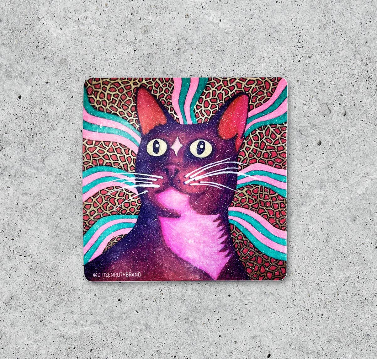 Celestial Cat Glitter Sticker