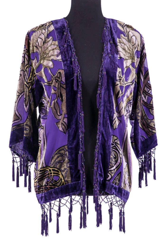 Short Beaded Jacket - Lady Face: BLK