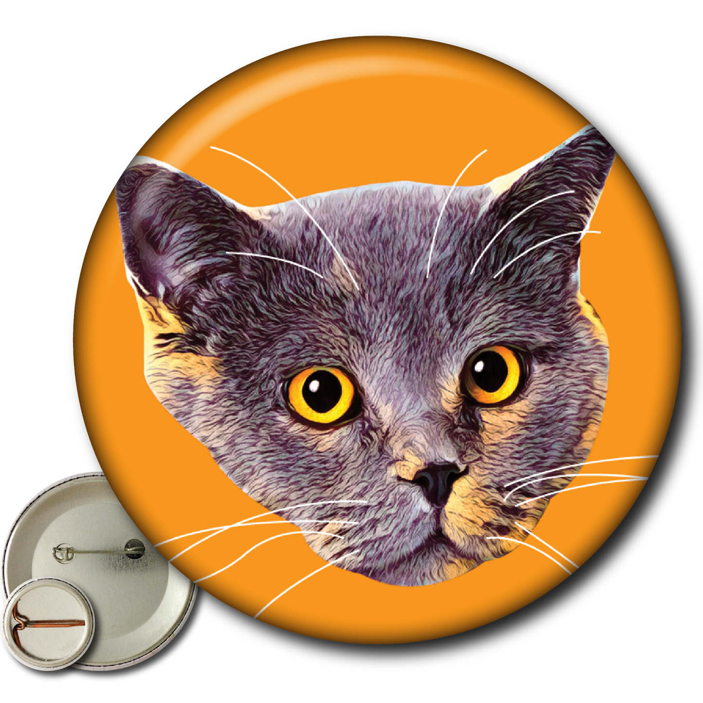 Fluorescent Felines (6-Pack) – Pins: Small METALLIC 6-pack pins