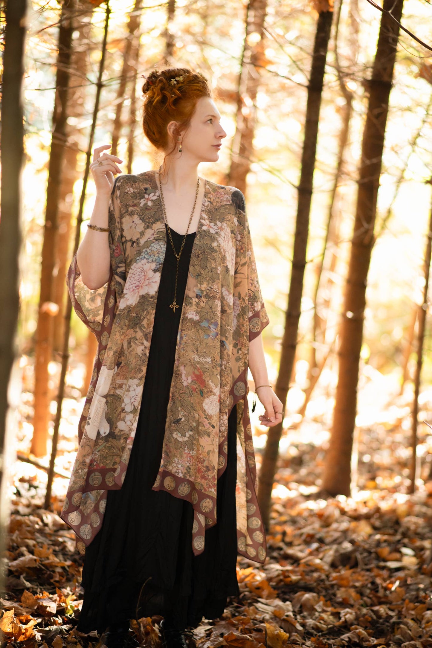 Dream Weaver Bohemian Goddess Starduster Kimono w/Zodiac