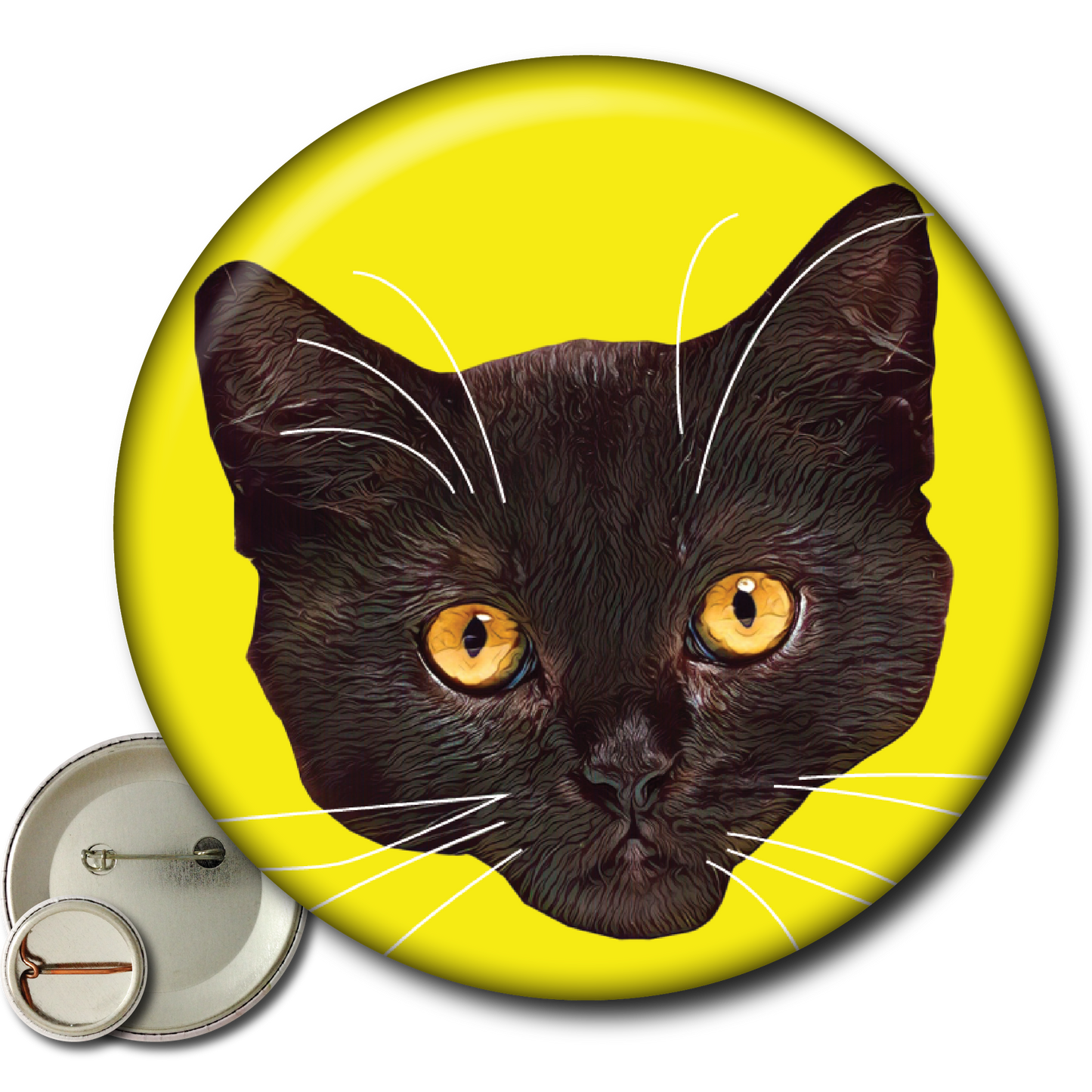 Fluorescent Felines (6-Pack) – Pins: Small METALLIC 6-pack pins