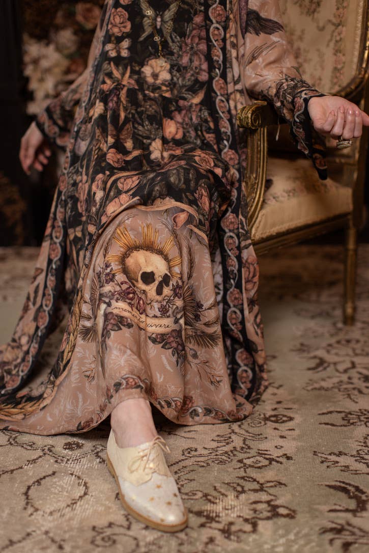 Momento Bohéme Long Maxi Slip Dress w/ Starling & Skull: S/M (fits approx. size 6-10)