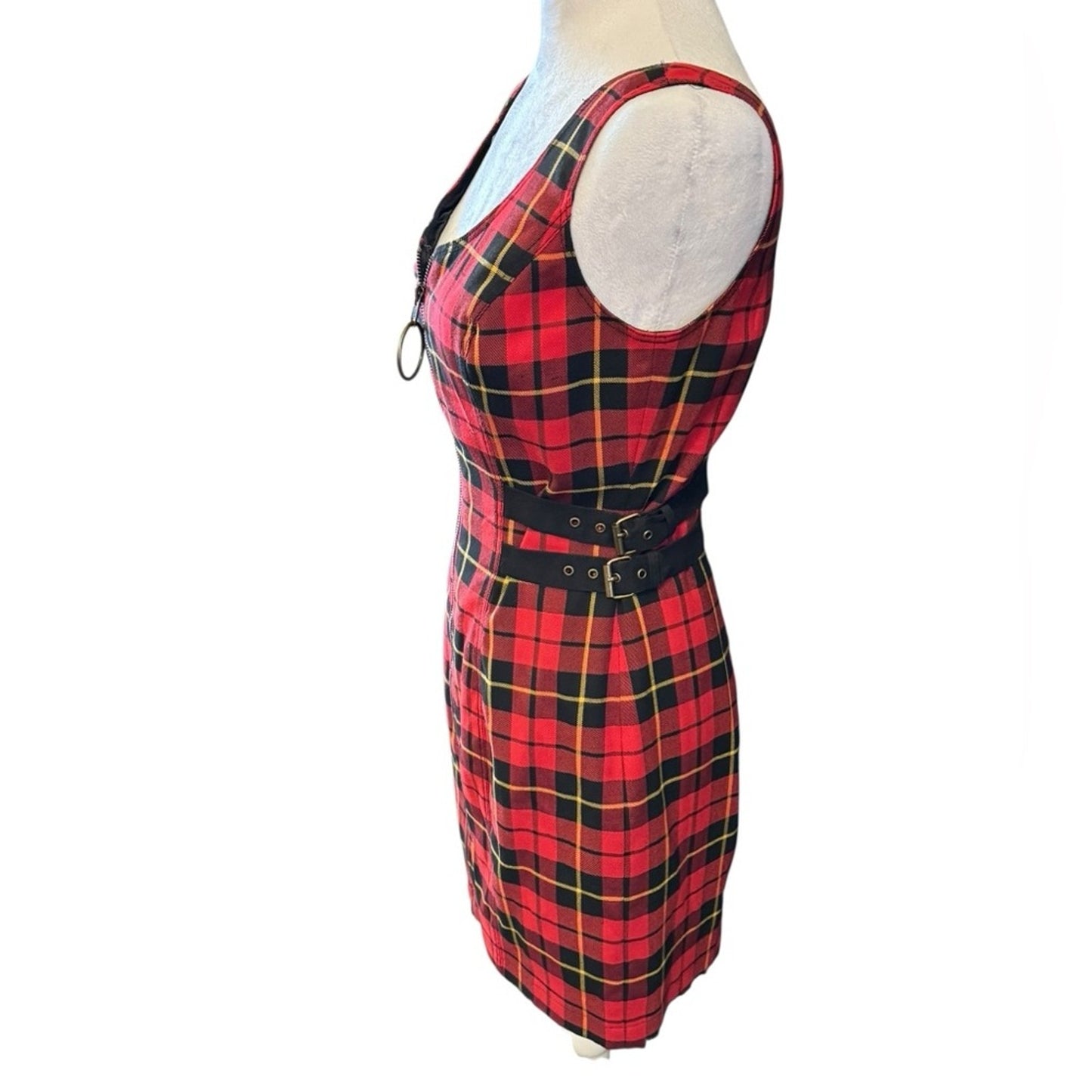 Betsey Johnson Y2K Dark Academia Tartan Sheath Dress Size 8