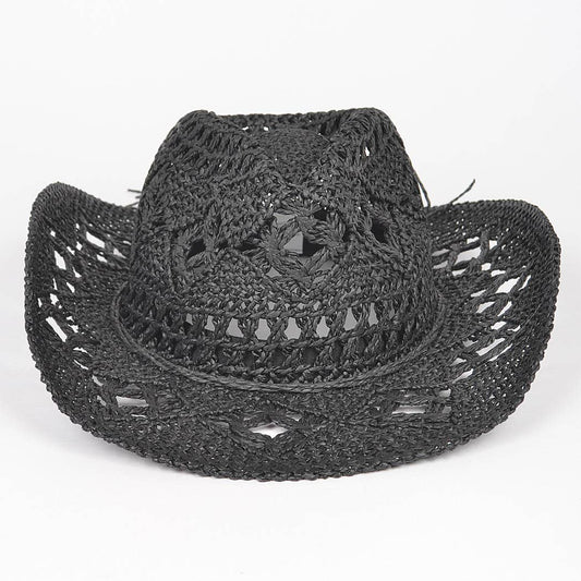 Faux Straw Cowboy Hat: BK