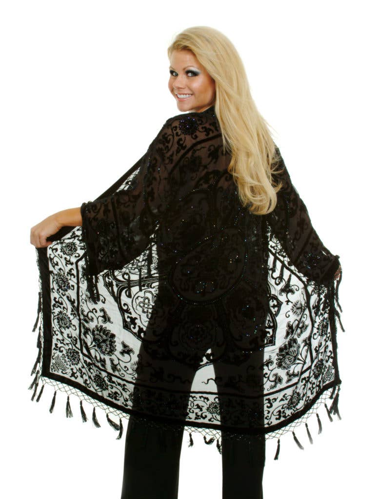 1813 - Medallion Long Jacket: Purple