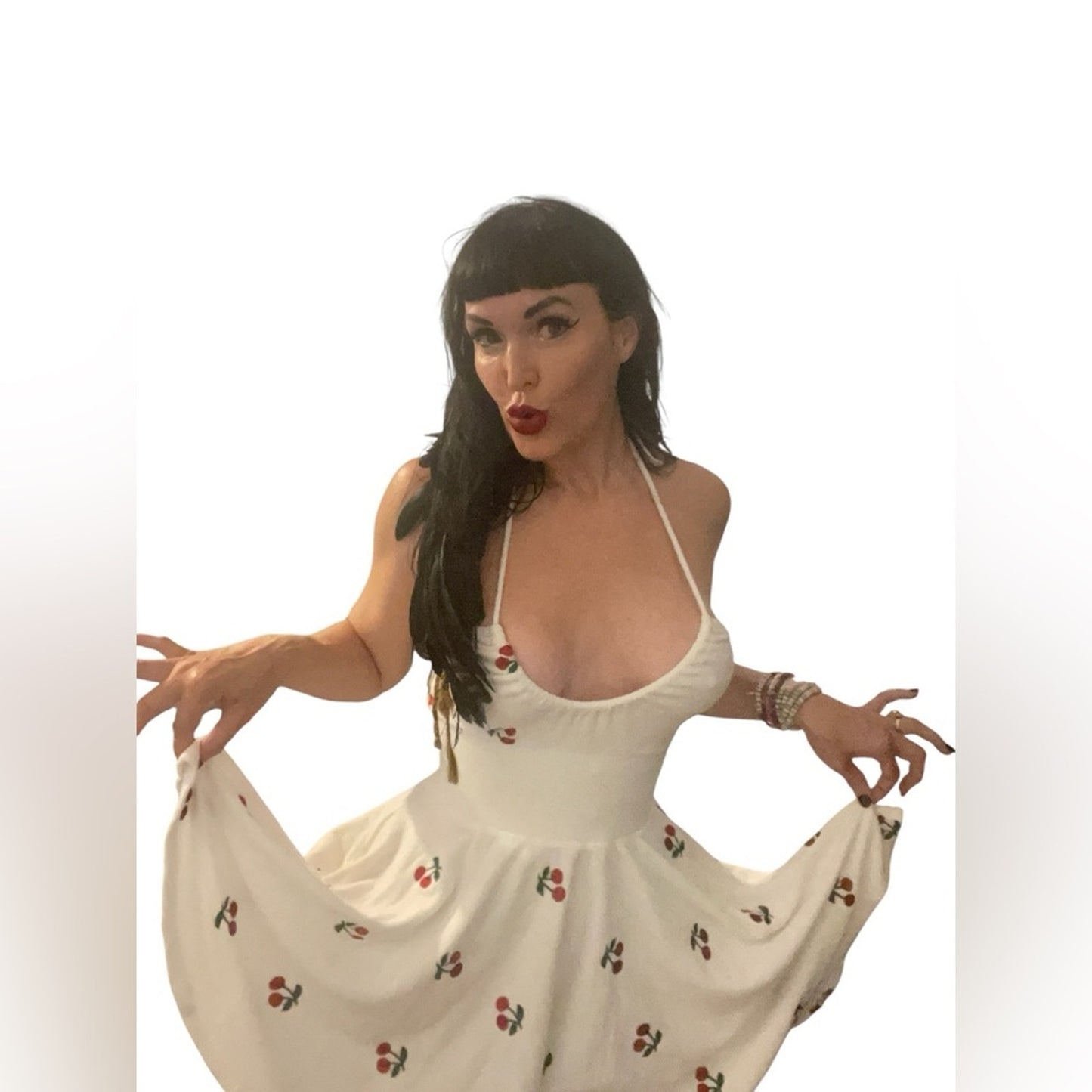 Betsey Johnson Y2K Rare Cherry Terry Cloth Dress S