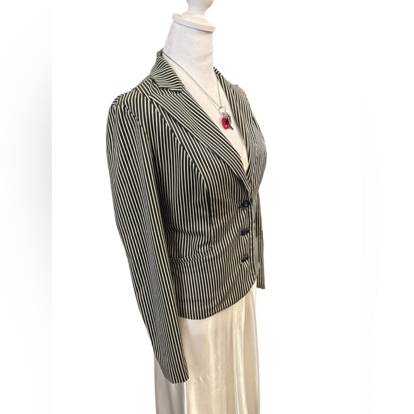 Betsey Johnson Y2K Era striped Nautical Blazer Size 4