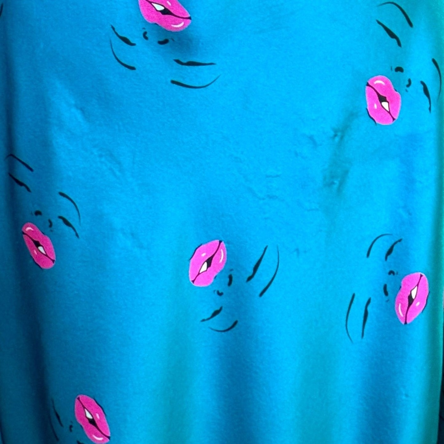 Betsey Johnson Unique Ultra Rare Marylin Wink Silk Dress READ DESc Small Flaw Size 10