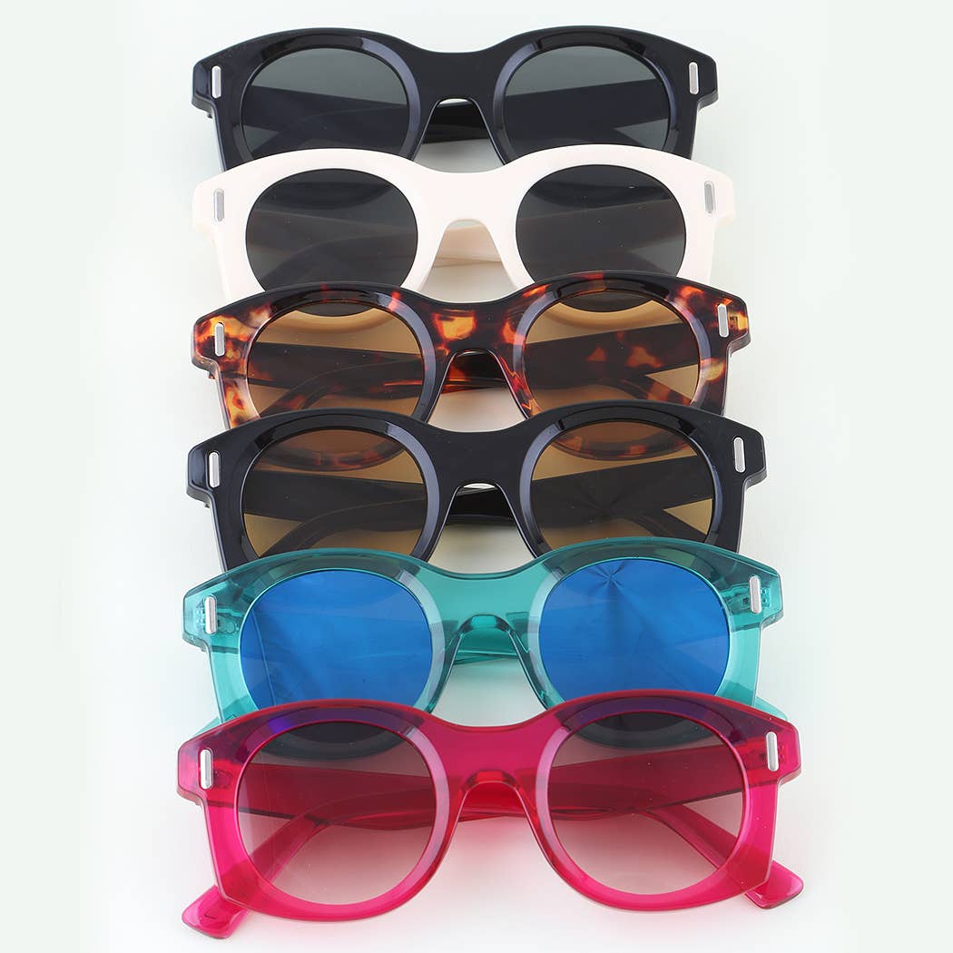 Bright Retro Round Sunglasses: MIX