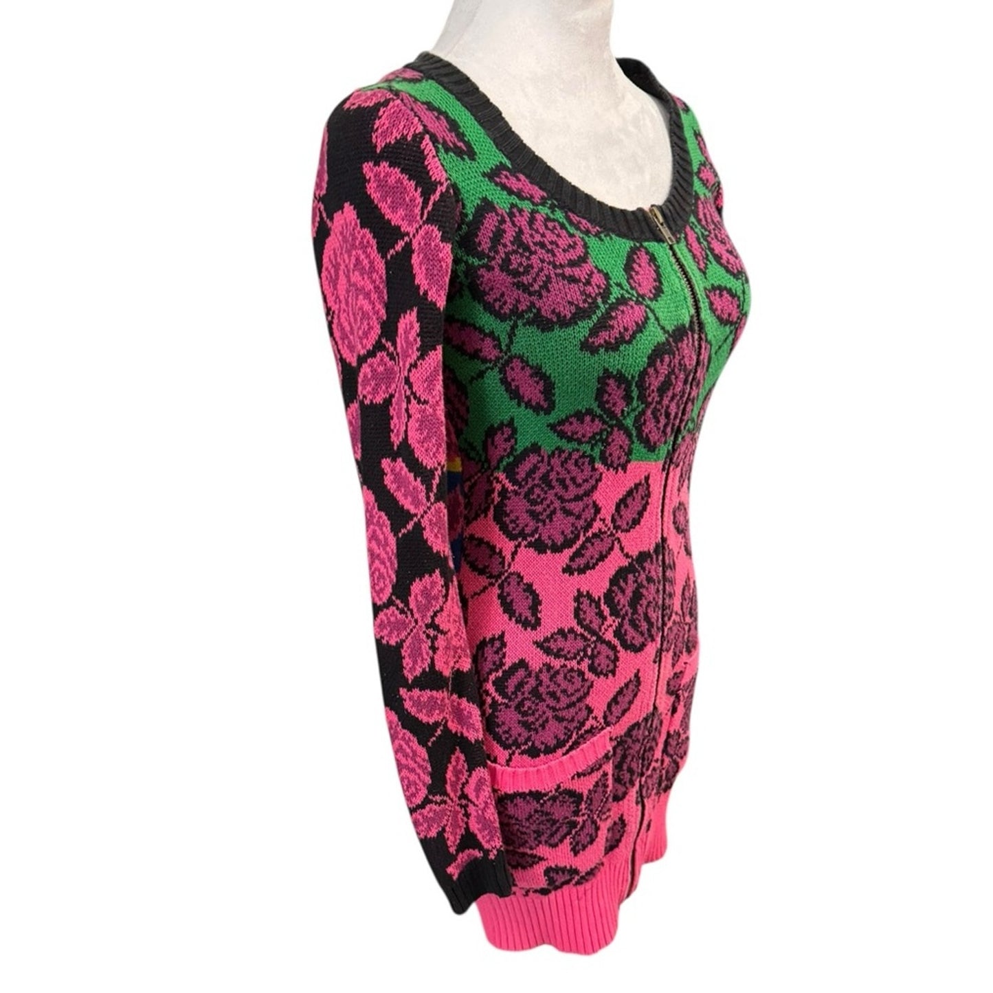 Betsey Johnson Y2K era Zip Cardigan rare Size S