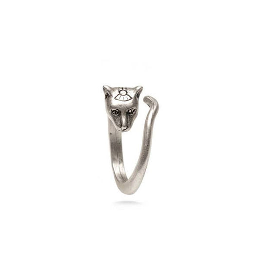Egyptian Cat Ring - Silver Finish