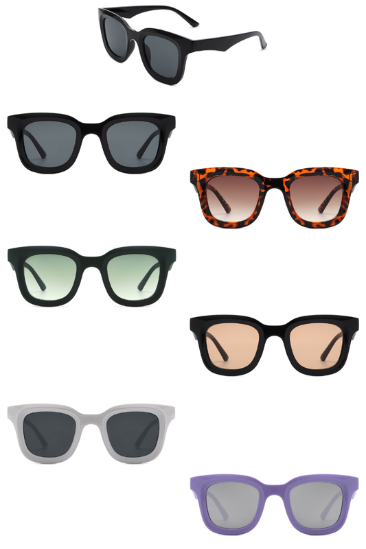 Square Retro 90s Tinted Vintage Fashion Sunglasses