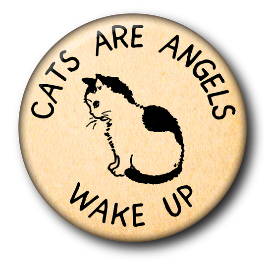 Cats are Angels WAKE UP (Magnet): Small Magnet