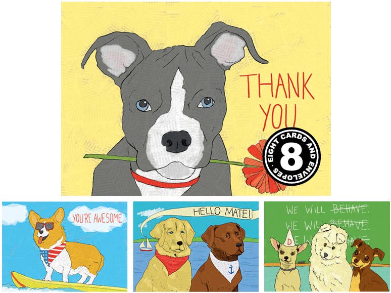 Fun Dogs to Love Card Set (4 bar) - 8 Pack