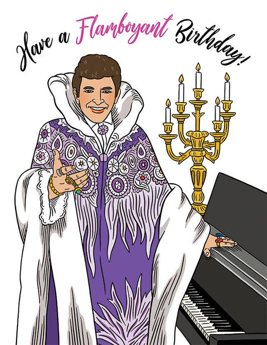 Liberace Flamboyant Birthday Card