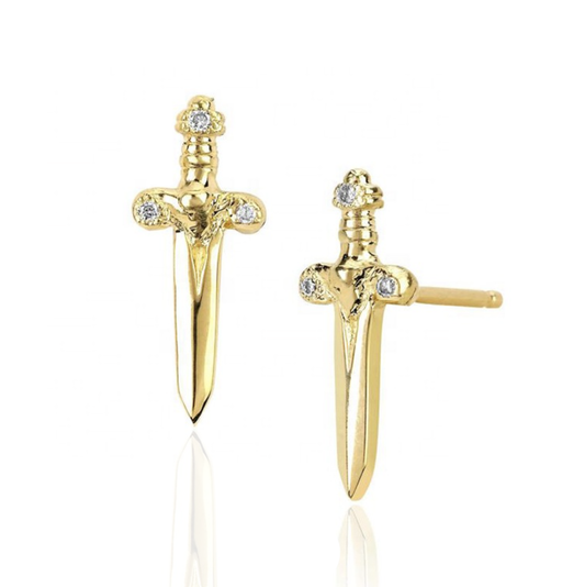 Double Edge Gold Studs