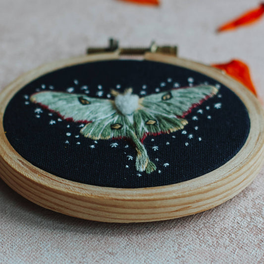 Luna Moth Embroidery Kit